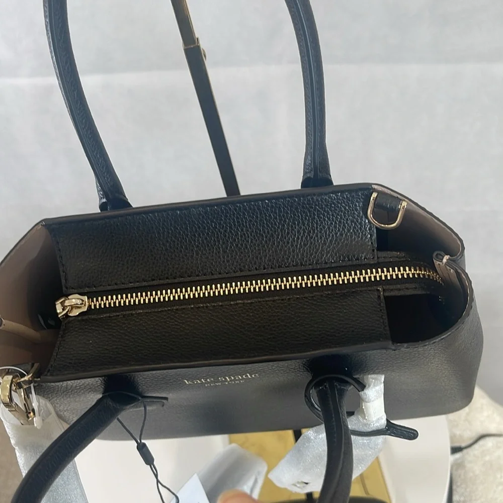 Kate spade ,NWT ,Black with Zipper close , 1 Pocket in side , shoulder Bag .tote - Picture 8 of 13